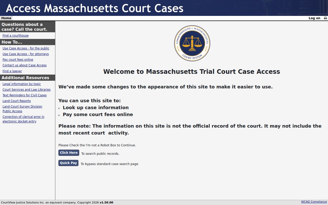 Wakefield residents directory MassCourts eAccess case search