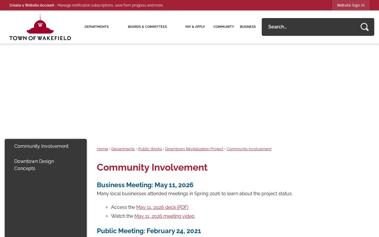 Wakefield neighbors community involvement organizations