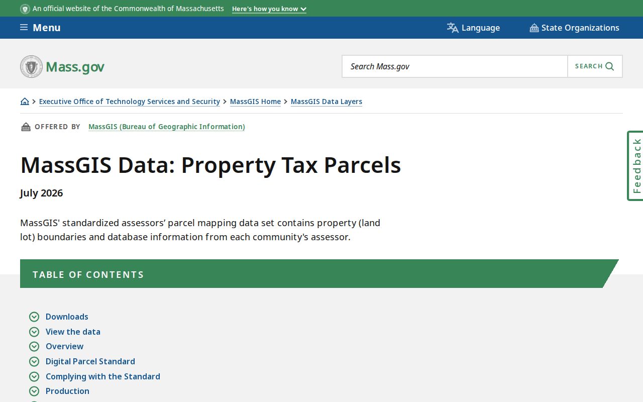 Wakefield ZIP code directory MassGIS property tax parcel data information